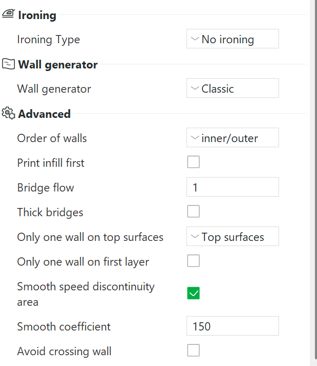 Slicer Settings 2
